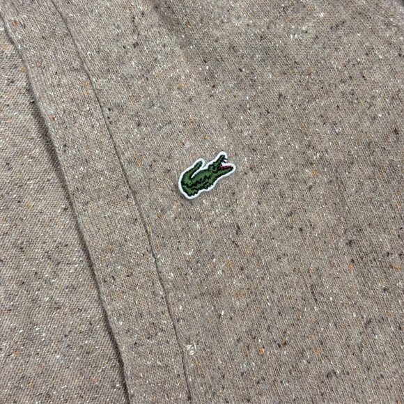 Lacoste Wool Mohair Angora Silk Cardigan Knit Sweater Beige Medium - Picture 5 of 8